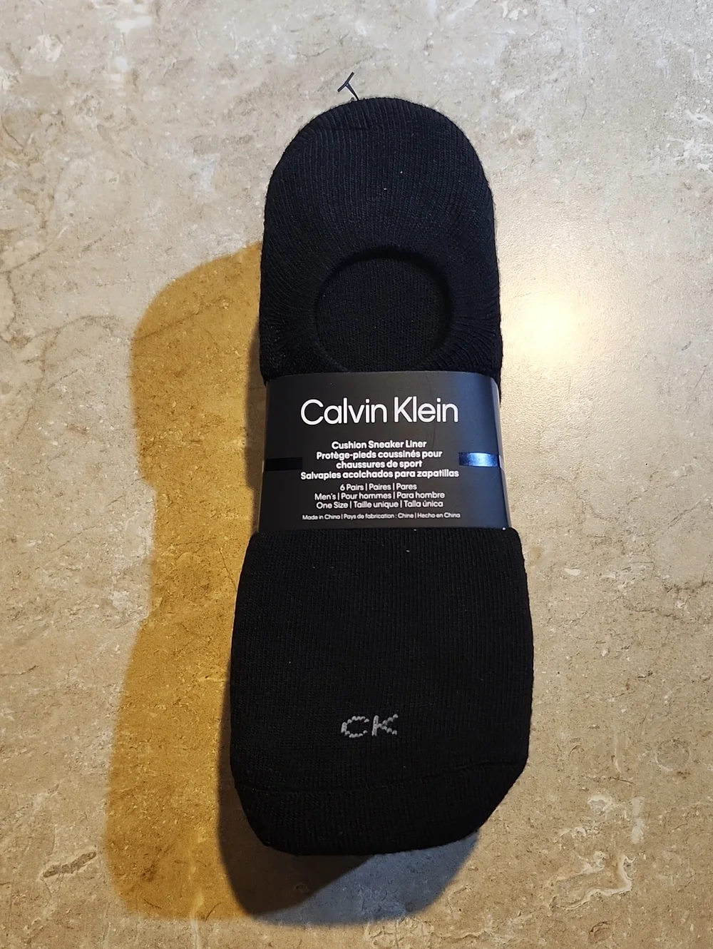Calvin Klein Black Cushioned Sneaker Liner Socks -6 Pair